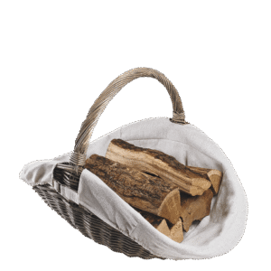 Panier à bûches Champêtre Osier, Gris, Jusqu'à 8 bûches — Dixneuf
