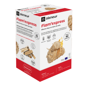 Allume-feux Flam’Express Laine de bois, Naturel, 80 bâtonnets — Dixneuf