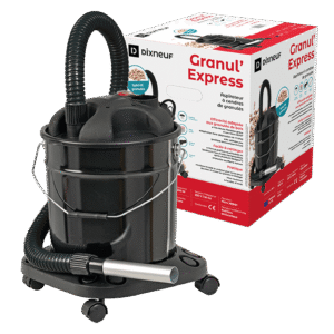 Aspirateur à cendres de granulés Granul’Express Métal, Noir, 18 litres — Dixneuf
