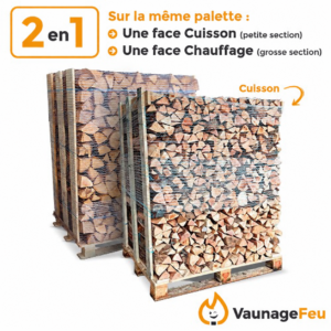 Bois de cuisson et chauffage - pizza et pain - Hêtre étuvé 50cm - 2 stères sur palette