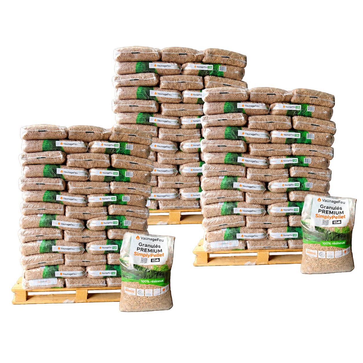 Granulés de bois Premium VaunagePELLET - 3 palettes - 195 sacs 2925 kg